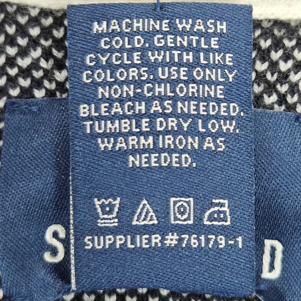 NEW Stafford Sweater Mens XL Navy Windowpane Plaid Long Sleeve Cotton/Wool Blend